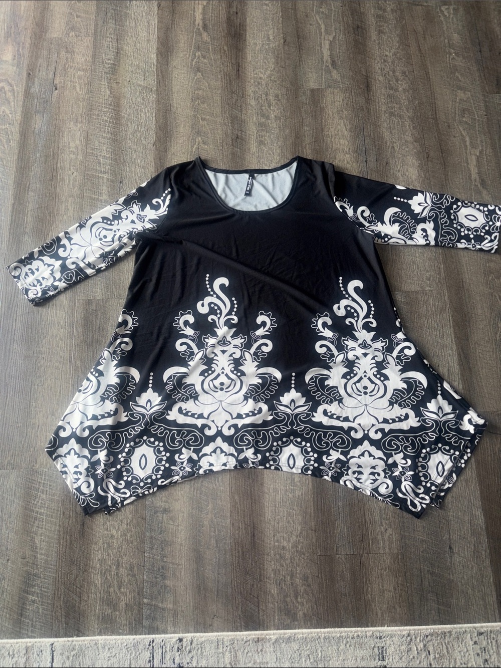 White Mark Black and White Printed Flared Tunic